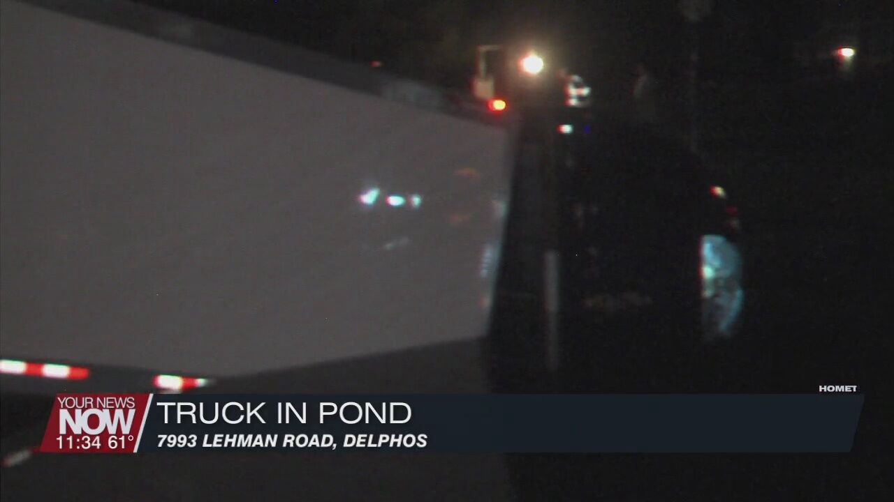 Semi ends up in water after driver falls asleep